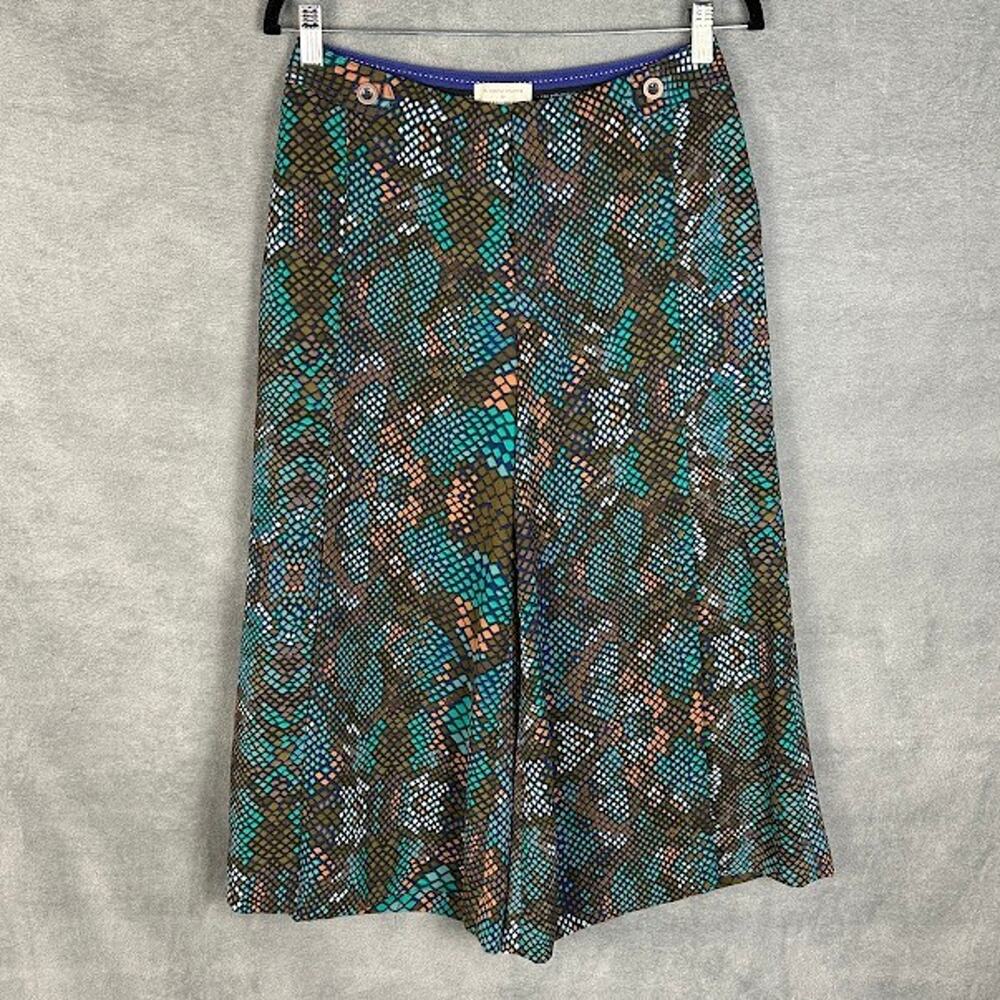 Anthropologie Pants Womens 2 Blue Essential Culotte Wide Leg Cropped Preppy
